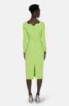 BRIALLE GREEN MIDI DRESS