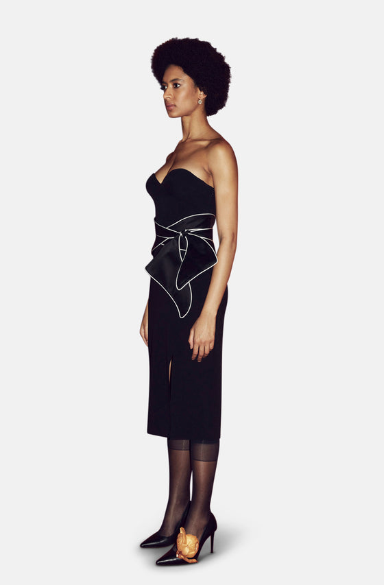 KYOTO BLACK MIDI DRESS