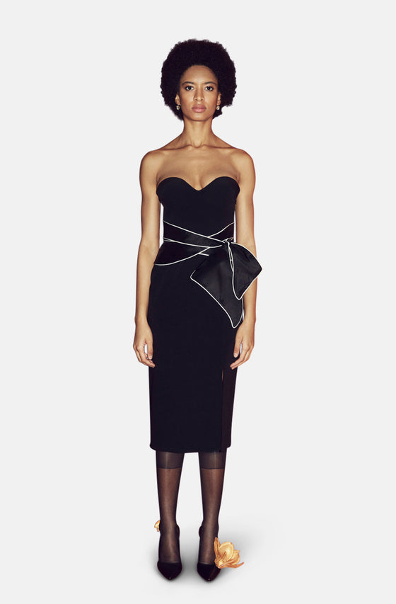 KYOTO BLACK MIDI DRESS
