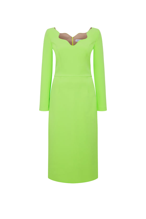 BRIALLE GREEN MIDI DRESS