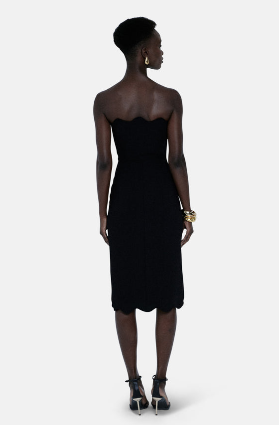 GAL BLACK MIDI DRESS